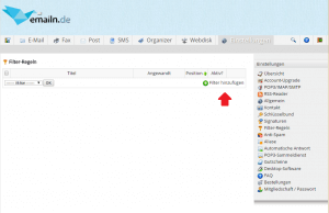 Neuer E-Mail Filter